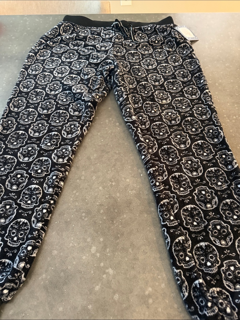 Cozy Black Skull-Print Women's Pajama Pants